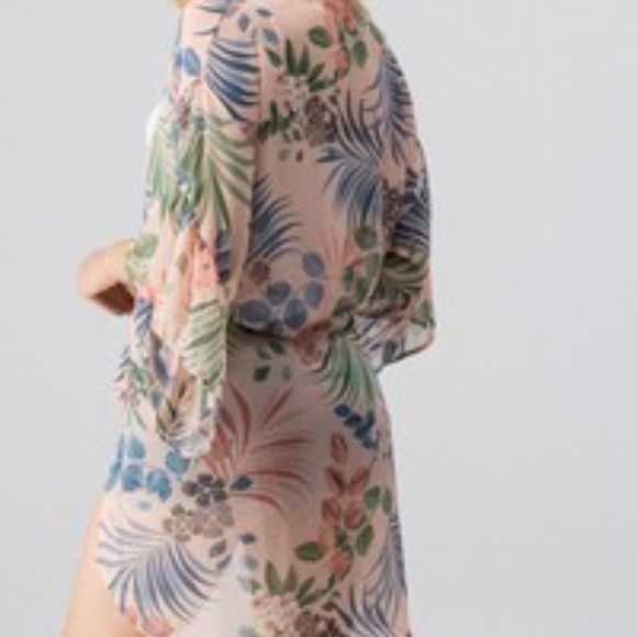 Tropical print kimono cardigan - Picture 3 of 3